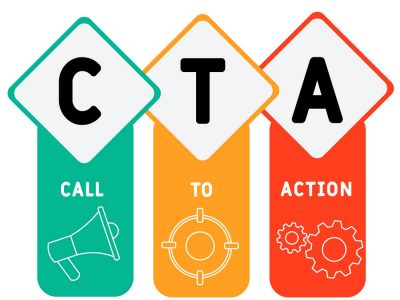CTA - Call To Action acronym. business concept background.